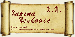 Kupina Nešković vizit kartica